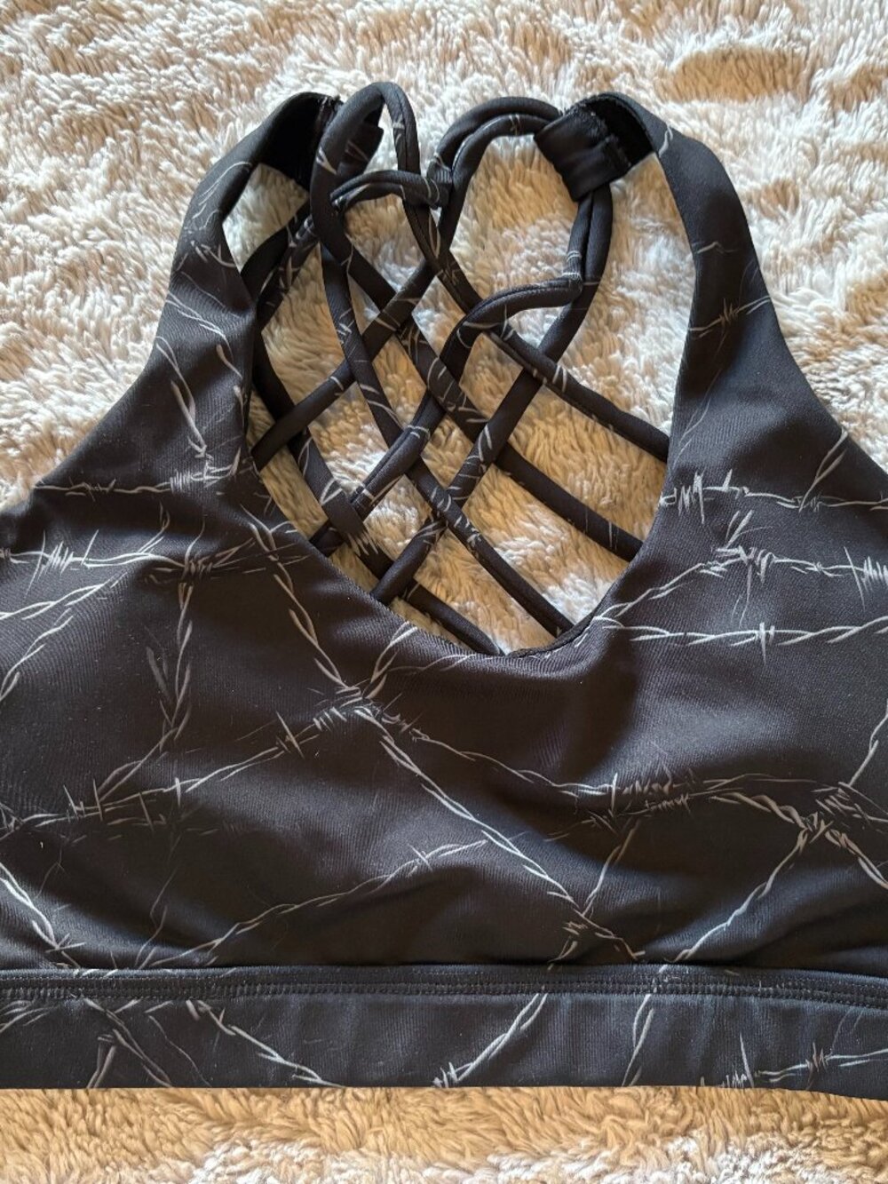 CVG - "Barbed Wire" Butterfly Back Sports Bra (S) NWOT